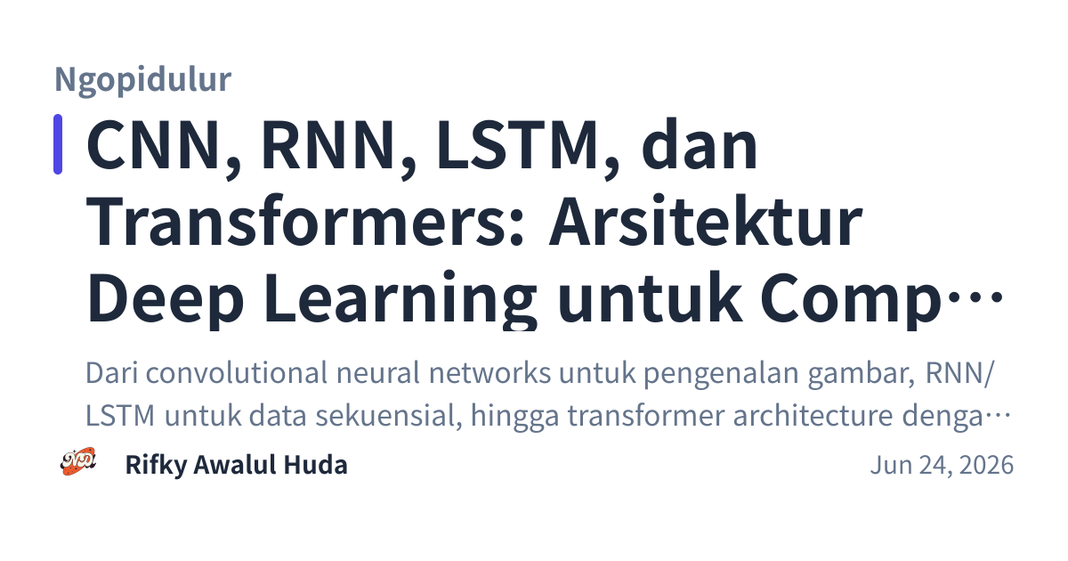 Share preview for CNN, RNN, LSTM, dan Transformers: Arsitektur Deep Learning untuk Computer Vision dan NLP