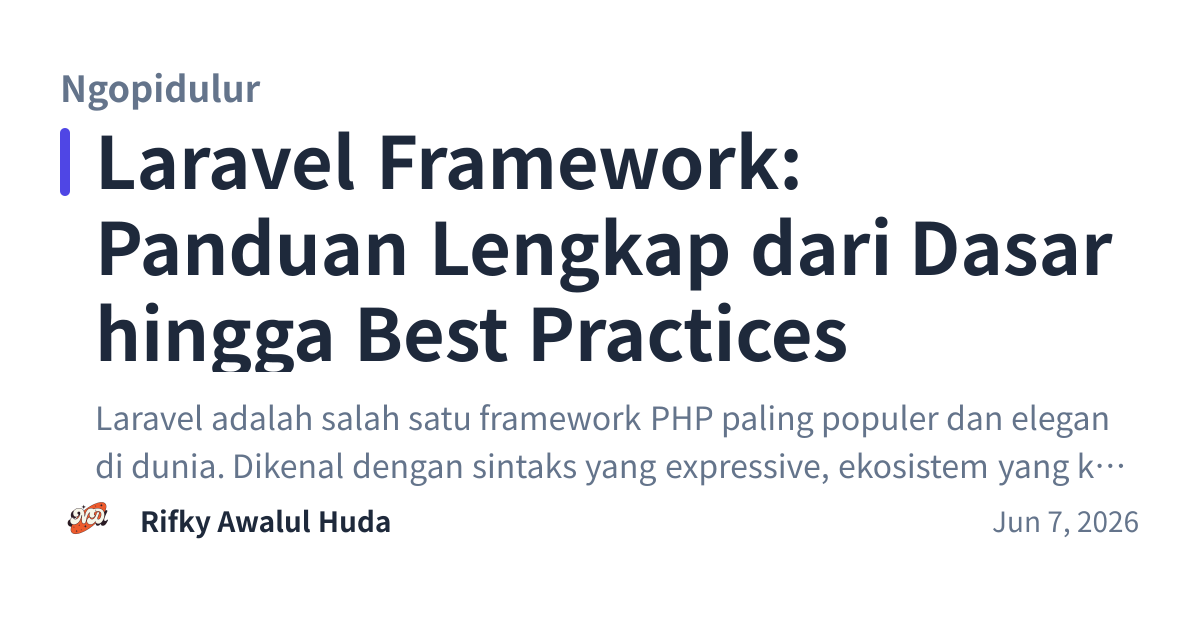 Share preview for Laravel Framework: Panduan Lengkap dari Dasar hingga Best Practices