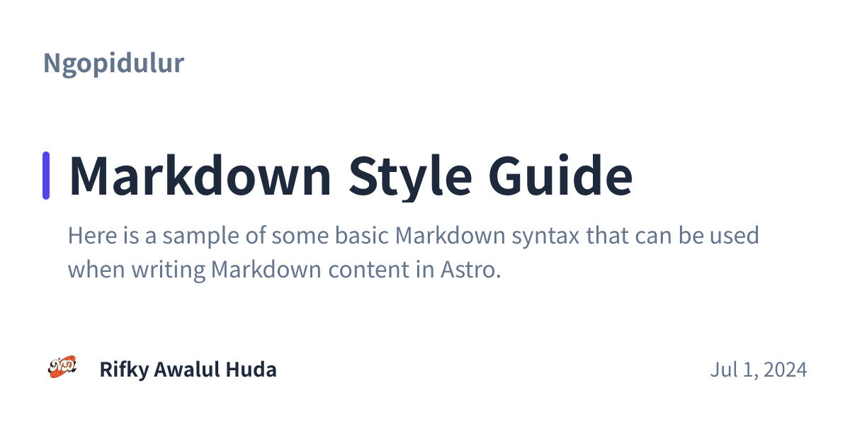 Share preview for Markdown Style Guide