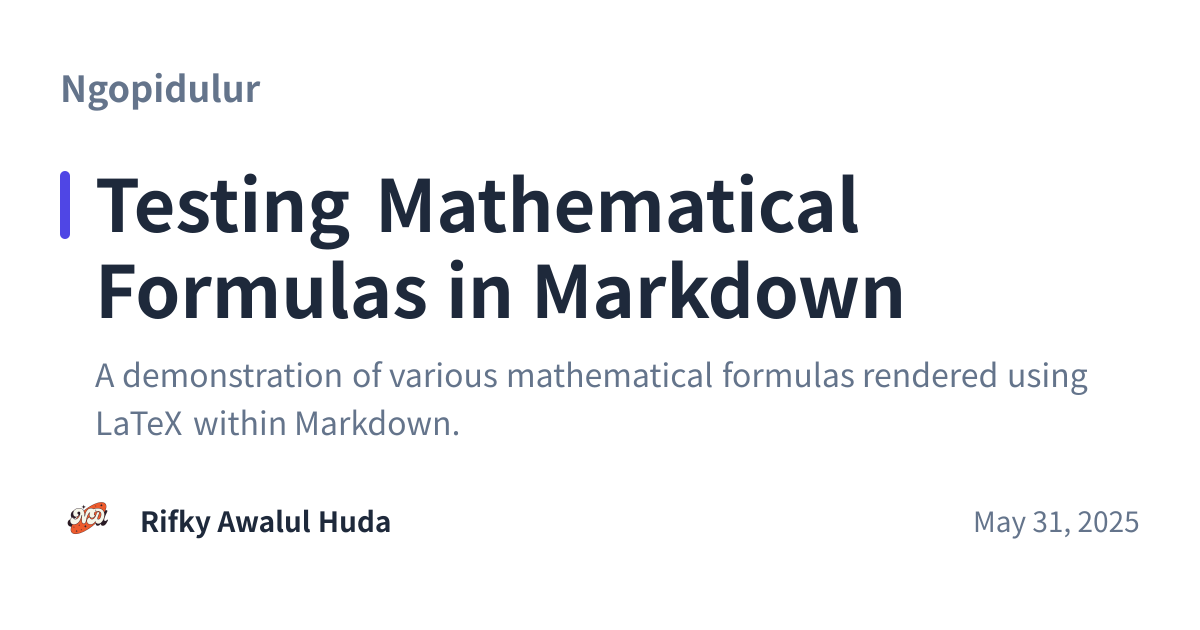 Share preview for Testing Mathematical Formulas in Markdown