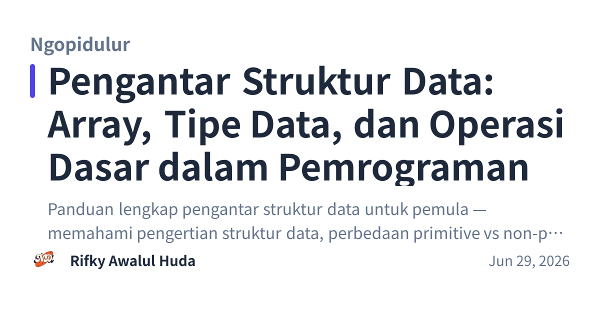 Share preview for Pengantar Struktur Data: Array, Tipe Data, dan Operasi Dasar dalam Pemrograman