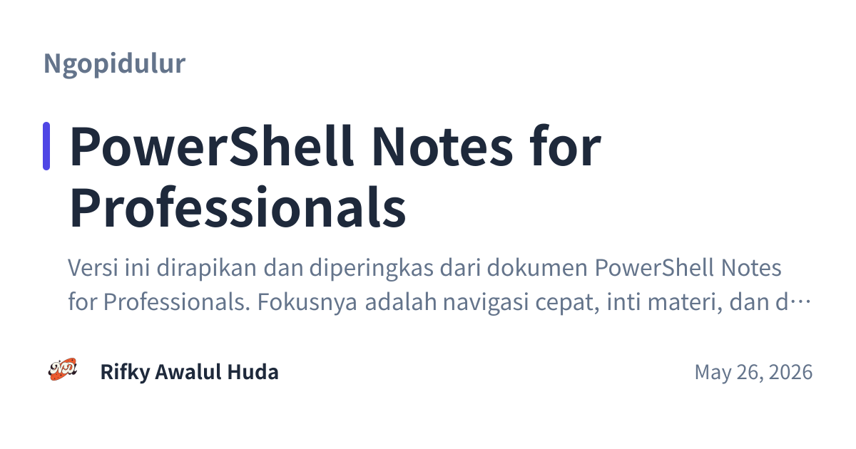 Share preview for PowerShell Notes for Professionals