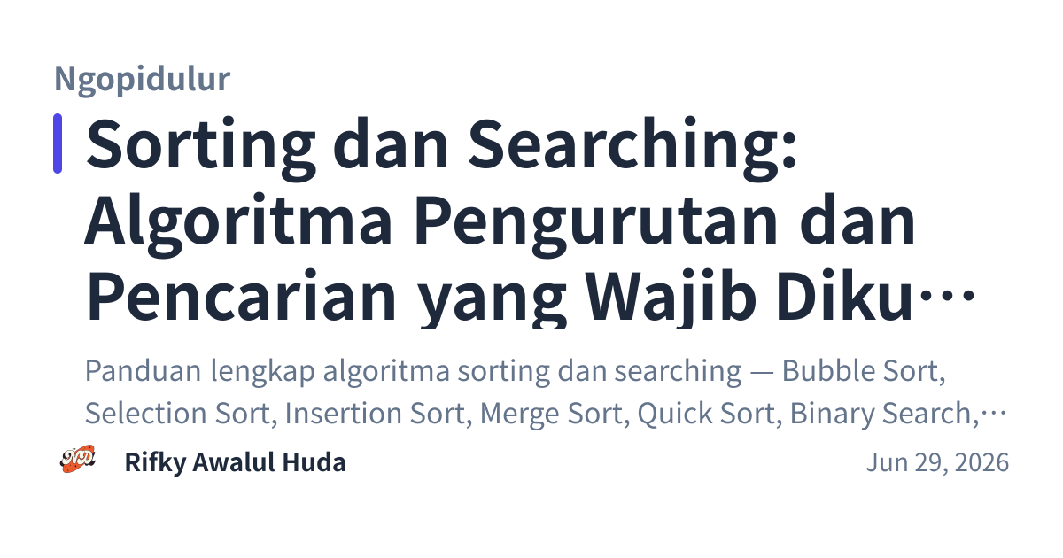 Share preview for Sorting dan Searching: Algoritma Pengurutan dan Pencarian yang Wajib Dikuasai Programmer